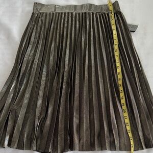 Chic Metallic A-Line Pleated Skirt